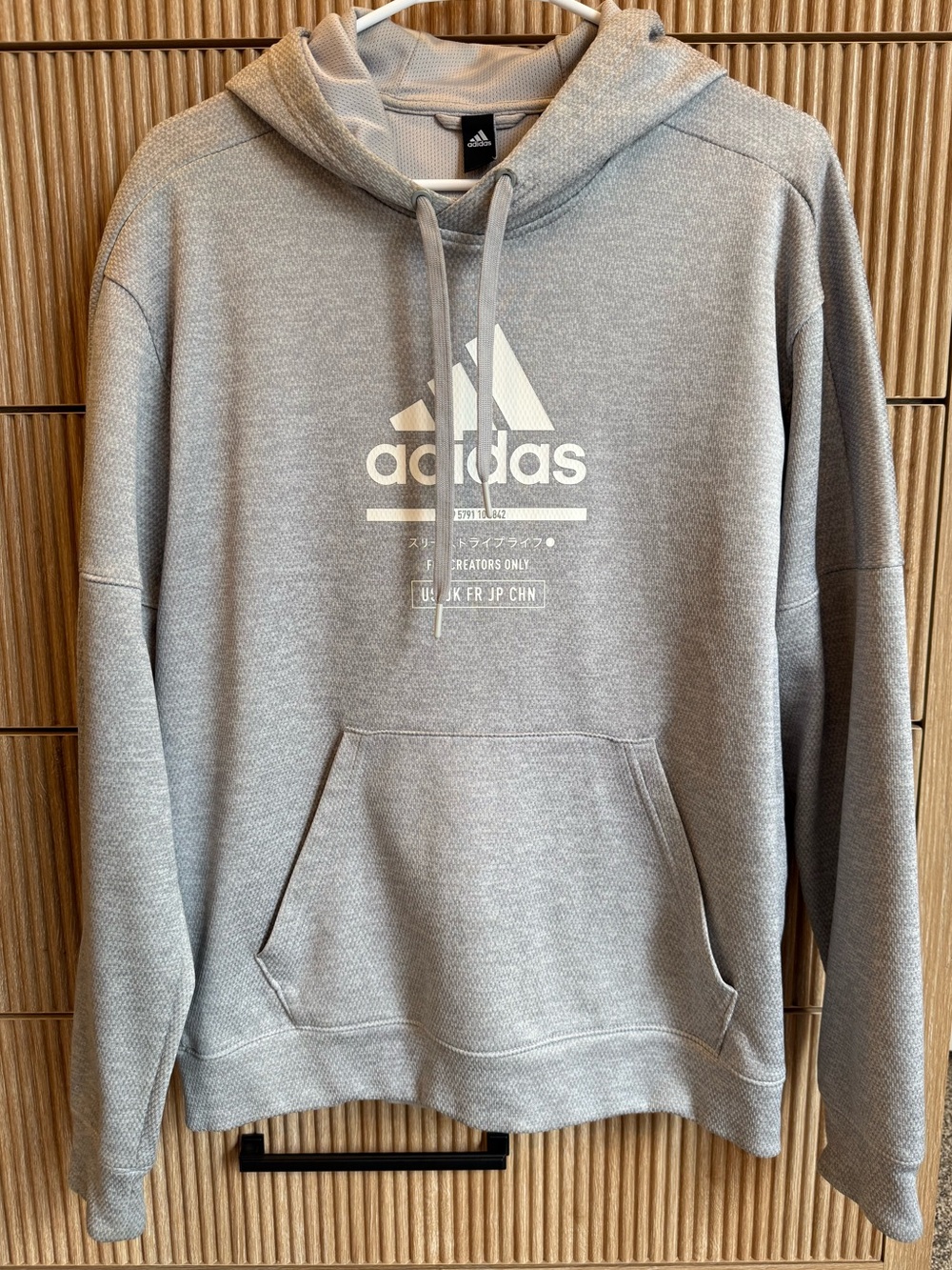 adidas Gray Pullover Hoodie with Front Logo